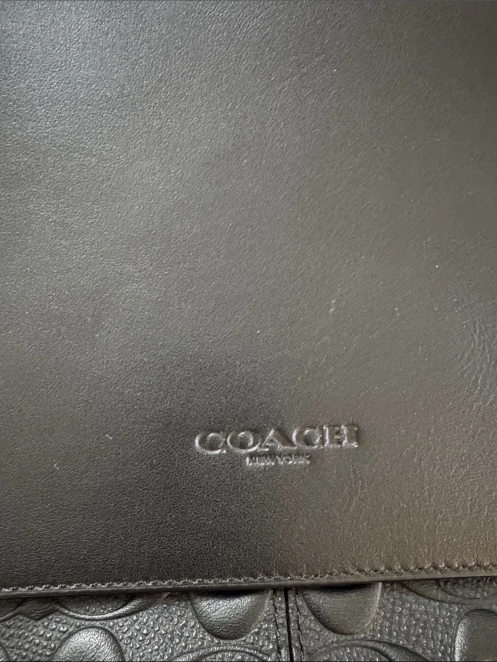 Coach - Black Signature Leather Messenger/Purse Bag